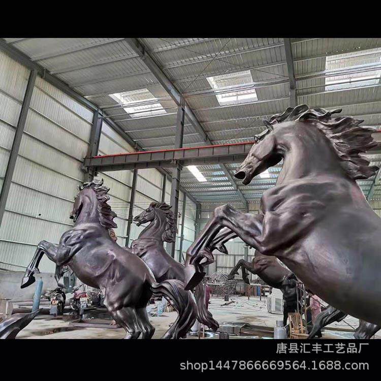 铜马大型铸铜马雕塑风水铜马跃马园林景观雕塑生肖马摆件