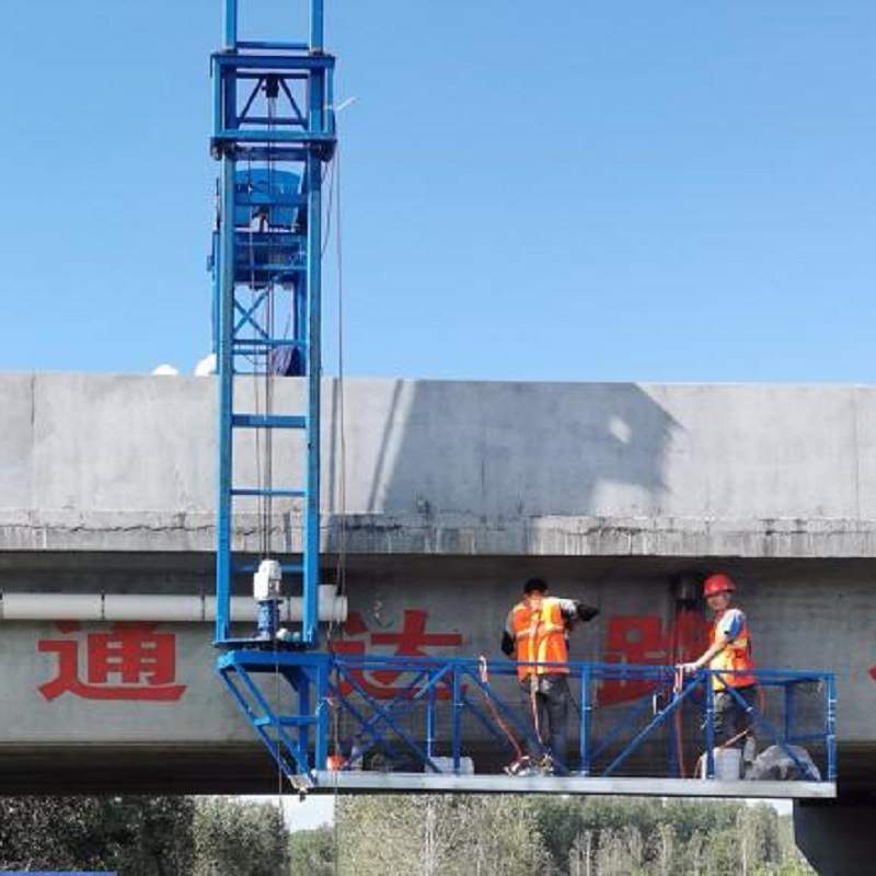 桥梁排水管施工台车 高架桥护栏板安装电动防撞施工吊篮升降平台