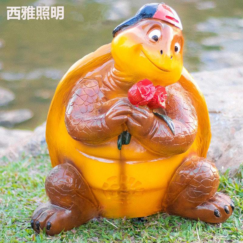 太阳能仿真发光动物灯情人龟灯玻璃钢草坪灯户外景观亮化装饰灯