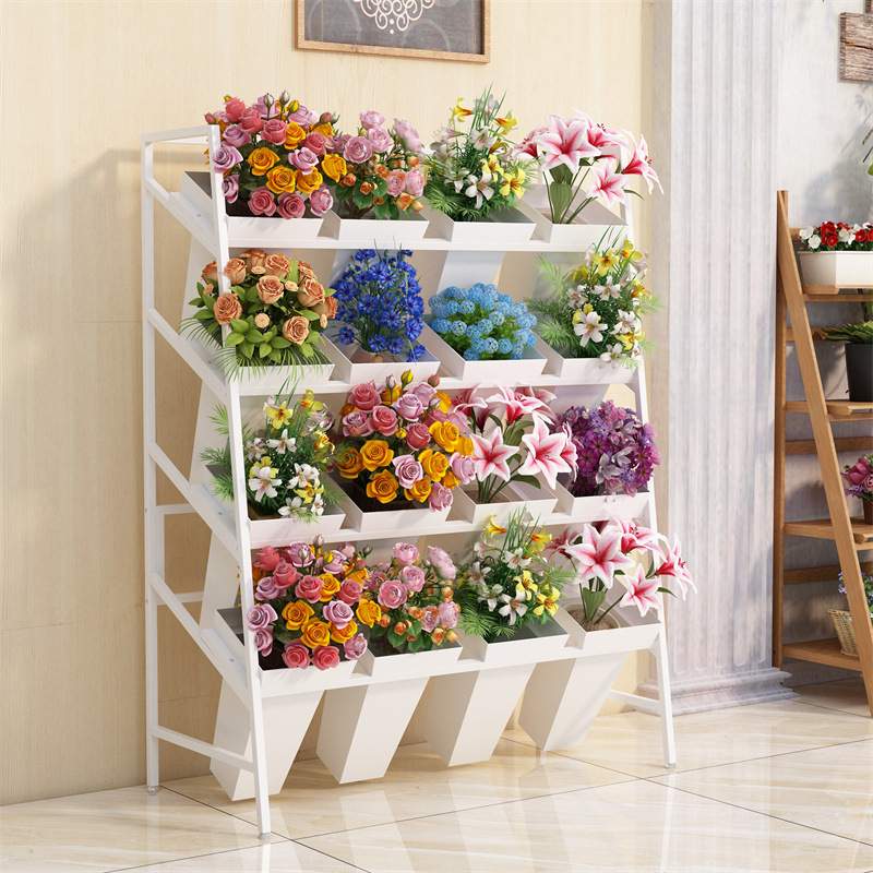 KI9S落地冷柜鲜花摆放架花店陈列展示架假花花卉架多层醒花桶养花