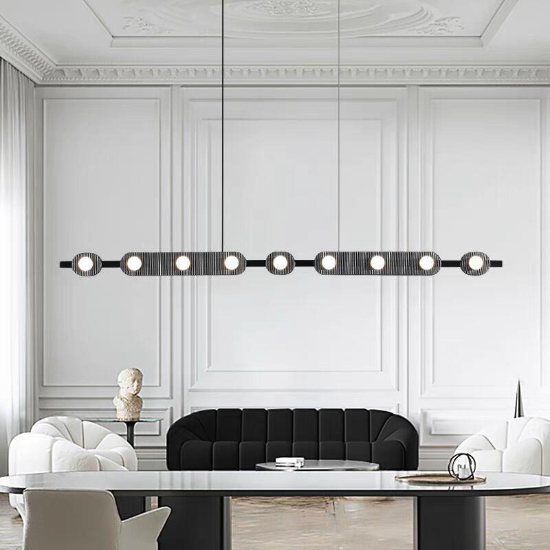 意式极简轻奢个性设计餐厅玻璃吊灯现代艺术跃层客厅吧台岛台吊灯