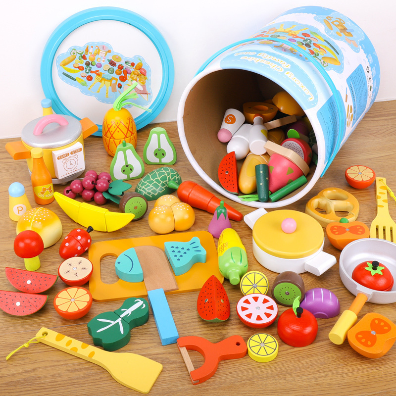 实木水果蔬菜认知切切乐过家家