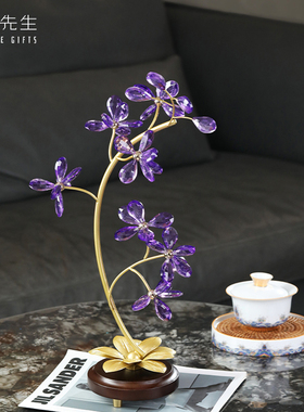 南初先生万紫千红水晶花摆件