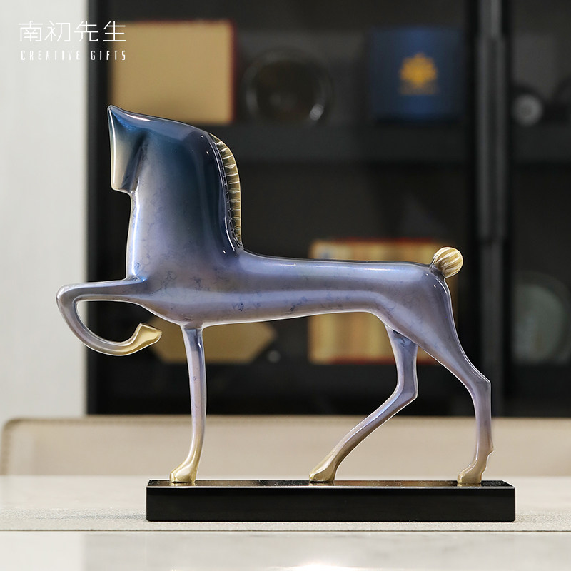 一马当先铜马摆件客厅玄关办公室装饰摆饰高端工艺礼品摆饰乔迁开