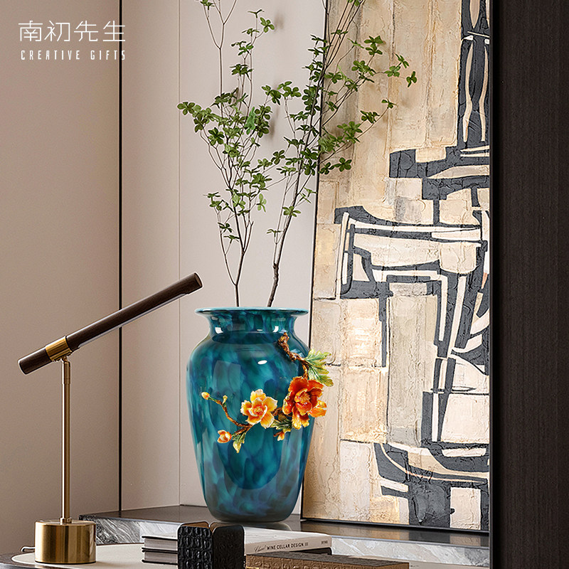 南初先生珐琅彩冰裂花瓶装饰品