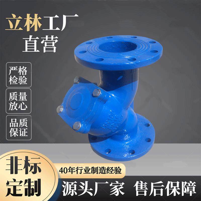 球墨铸铁Y型水过滤器 Y型除污器管式铸铁活性炭除污器