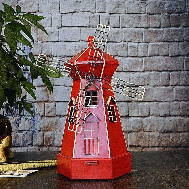 创意复古大风车模型家居软装饰铁艺风车橱窗陈列摆件摄影道具,农机/农具/农膜,播种栽苗器/地膜机,淘宝优惠券,粉丝福利购,淘宝优惠卷