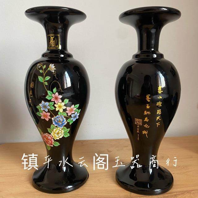 泰山墨玉牡丹花瓶摆件原石雕刻客厅插画创意办公室装饰客厅装饰,农机/农具/农膜,播种栽苗器/地膜机,淘宝优惠券,粉丝福利购,淘宝优惠卷