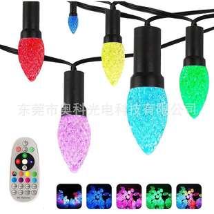 室内室外装 草莓灯 饰灯串亚马逊选品工厂 5V美规48FT双排线C7