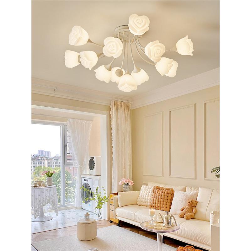 客厅灯2023年新款现代简约北欧主卧室吸顶灯网红爆款花朵儿童房间