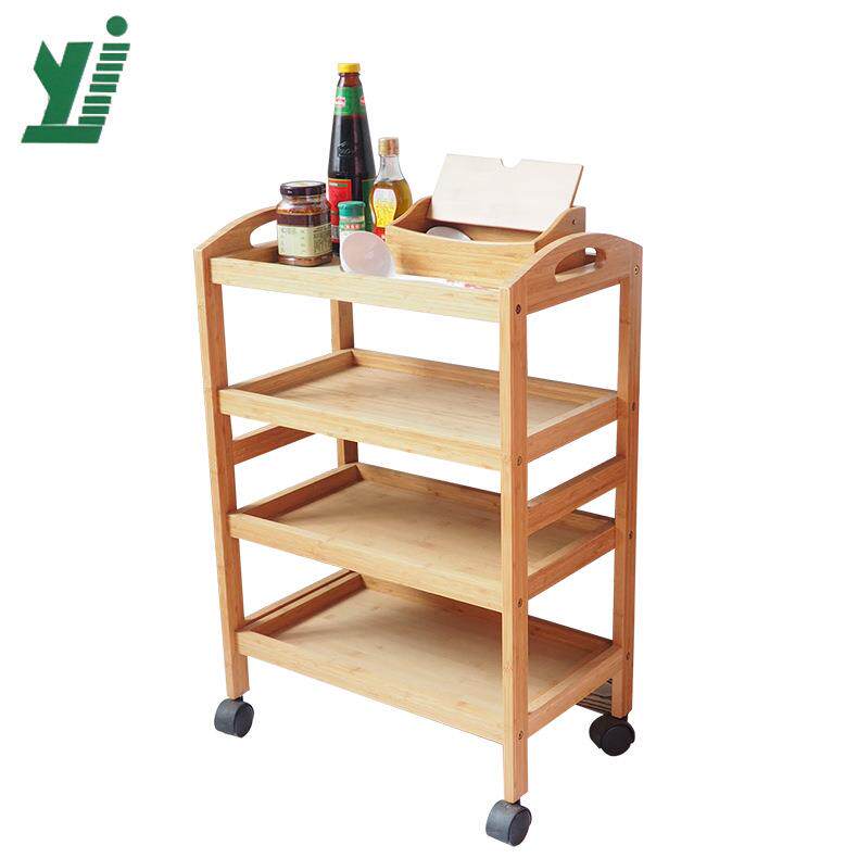 厂家生产厨房用品 厨房浴室整理用具收纳架 木制移动多层置物架