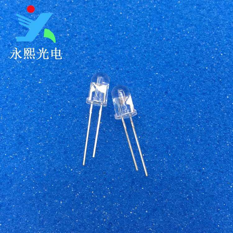 f5七彩快闪RGB透明短脚 led直插灯珠发光二极管