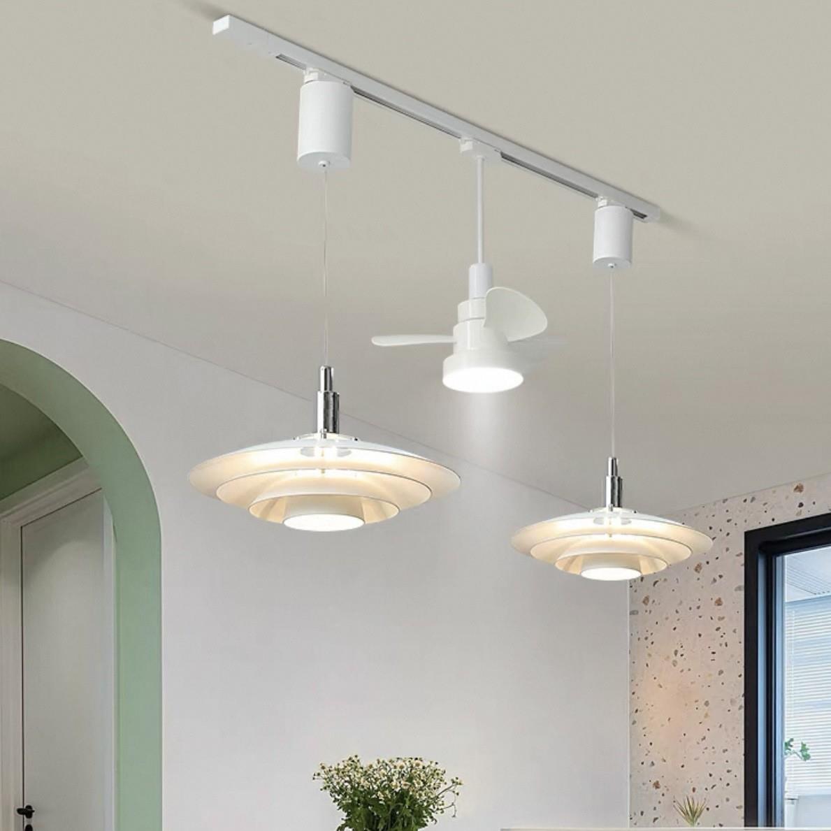 可升降餐厅灯吊灯飞碟餐桌吧台岛台北欧丹麦ph5可移位轨道餐桌灯