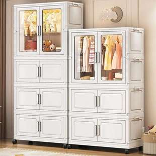 75CM折叠收纳柜儿童衣柜特大号塑料储物柜免安装 家用简易挂衣柜子