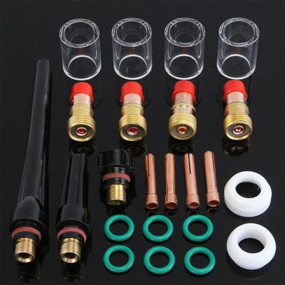 23PCS件TIG焊接短气体透镜#10TIG氩弧焊套件WP-17/18/26火炬杯套