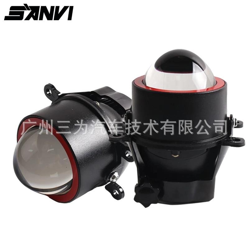 三为车灯SANVI 3寸通用LED双光透镜雾灯35w 12v 6000k 3000K雾灯