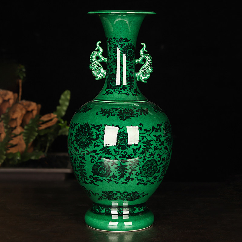 新中式景德镇陶瓷花瓶复古高档客厅电视柜工艺品家居装饰玄关摆件
