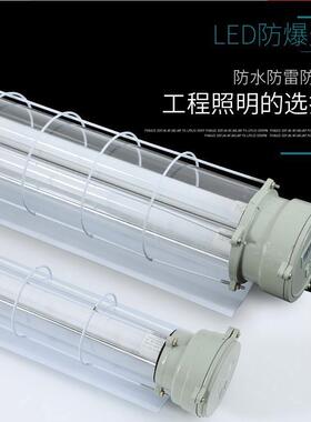 led防爆灯 仓库隔爆型荧光灯管单管双管1x40w2x40w应急三防日光灯