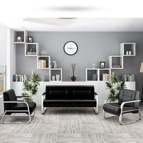 工厂直销办公沙发商务简约三人位会客接待组合套装休闲等候椅铁架