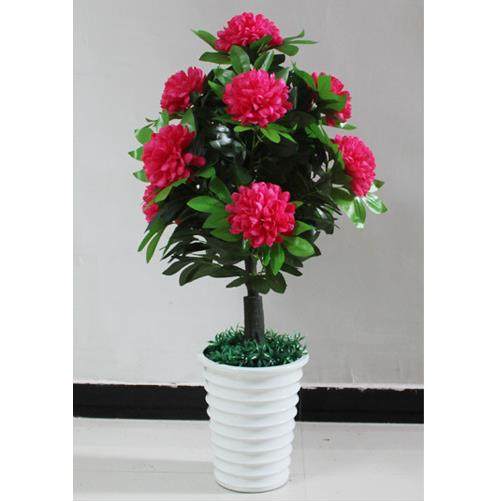 仿真牡丹绣球花假树假花客厅装饰绿色绿植物落地绢花盆栽塑料盆景
