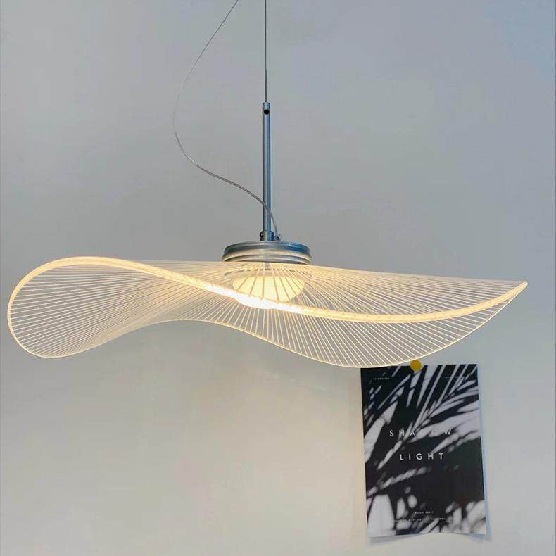 北欧荷叶艺术餐厅吊灯现代简约创意草帽灯设计感个性书房卧室灯具