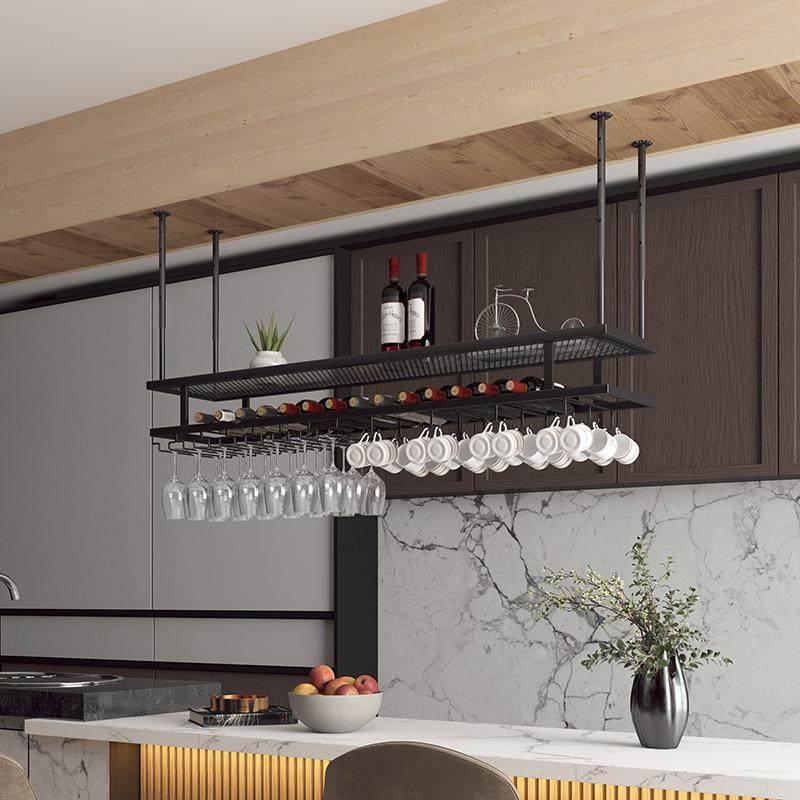 创意红酒杯架子倒挂家用高脚杯架悬挂吧台红酒架子置物架展示架