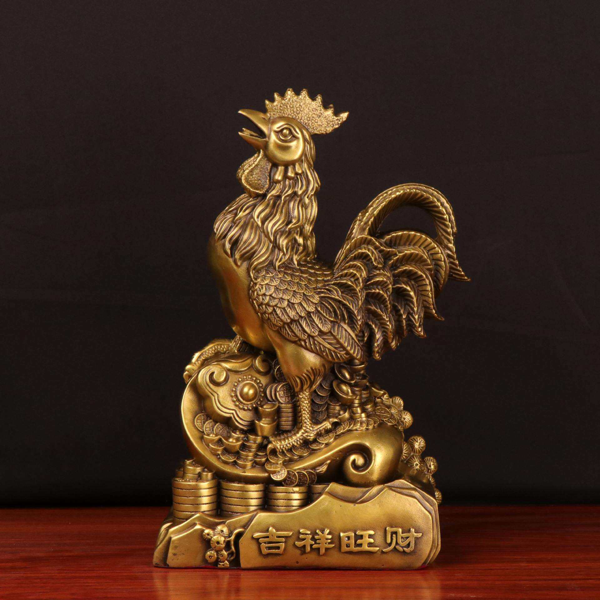 杨铜记 铜公鸡 元宝如意鸡 吉祥旺彩鸡 摆件厂家 吉祥鸡