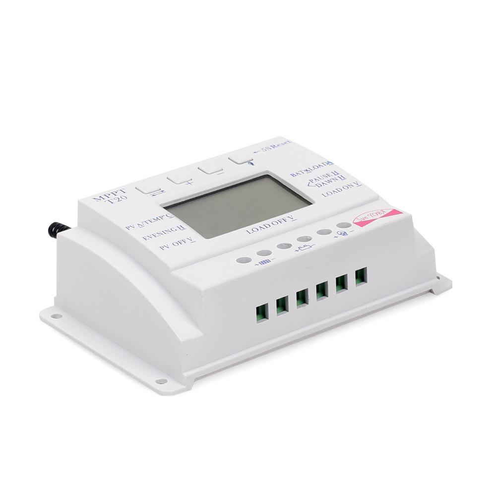 太阳能控制器 20A 12/24V MPPT LCD智能自动识别充放电路灯