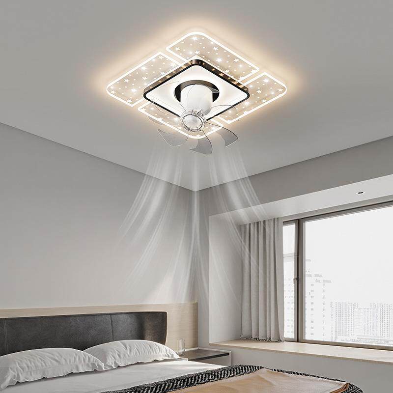 卧室风扇灯轻奢创意个性网红led吸顶灯北欧现代简约家用电扇灯具