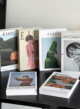 仿真书道具ins风北欧极简风样板房民宿酒店装饰书桌拍照假书摆件