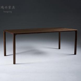 北美黑胡桃木餐桌家用北欧全实木餐厅桌子原木歺桌简约长方形饭桌
