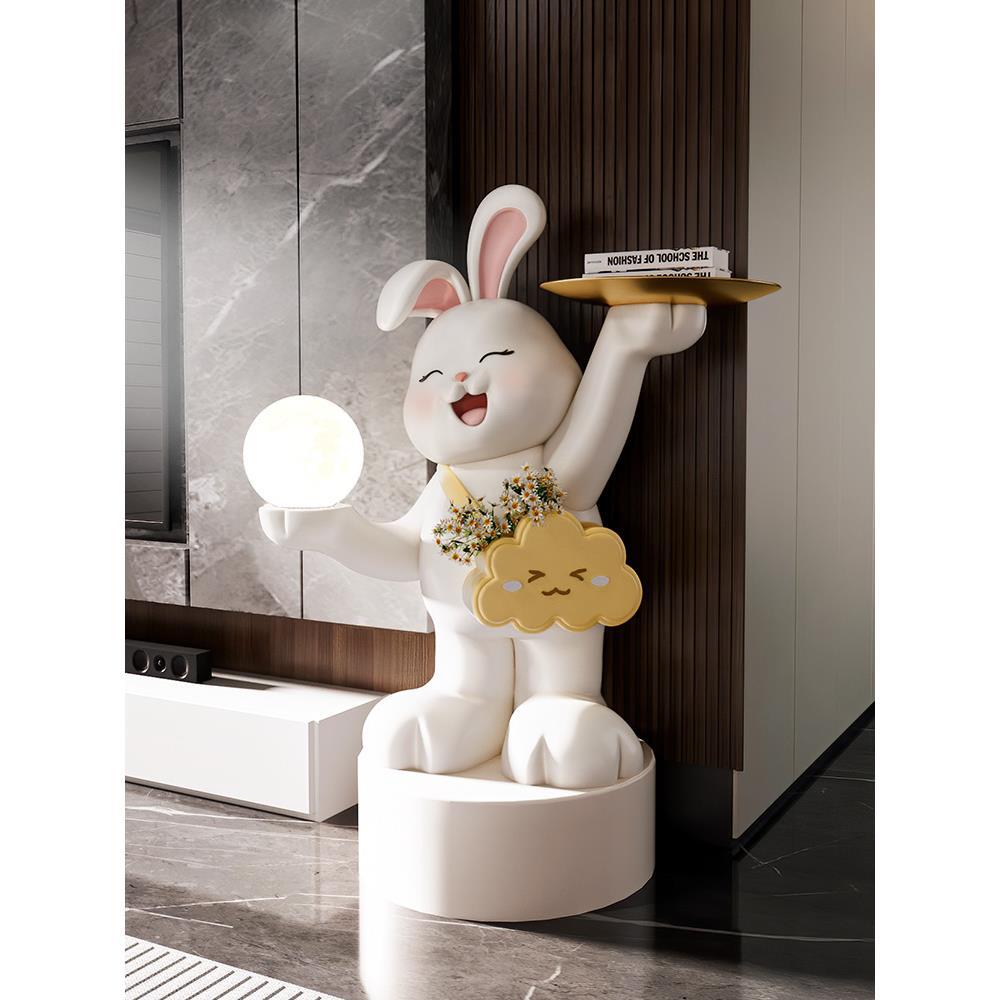 新款兔子存钱罐落地摆件大型客厅电视柜旁艺术装饰品乔迁新居礼物