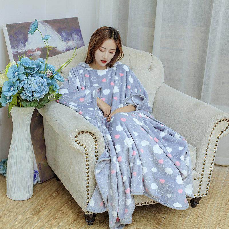 秋冬季珊瑚法兰绒毛毯学生办公室懒人披肩斗篷披风加厚午睡空调毯,床上用品,休闲毯/毛毯/绒毯,淘宝优惠券,粉丝福利购,淘宝优惠卷