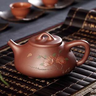 家用 宜兴紫砂壶泡茶壶正宗名家手工原矿老紫泥石瓢功夫茶具套装
