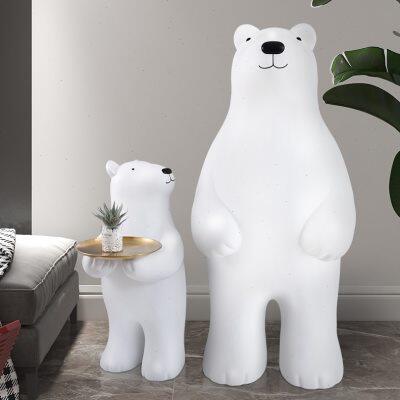 厂家轻奢网红北极熊落地摆件橱窗大型工艺品雕塑酒店别墅艺术软装