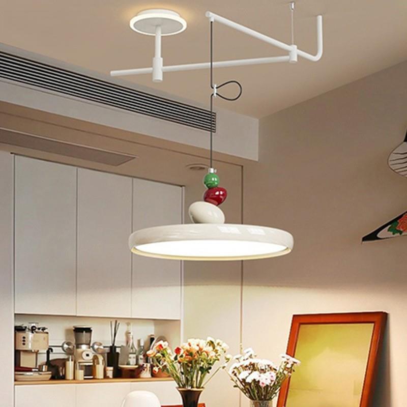 餐厅吊灯现代简约创意摇臂可移位餐桌吧台灯全光谱护眼双头饭厅灯