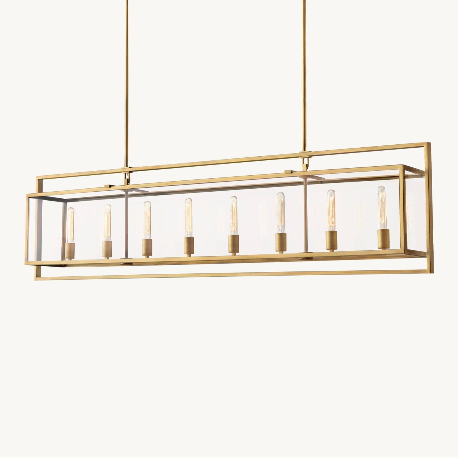 吊灯美式简约现代轻奢别墅客餐厅卧室水晶玻璃吊灯