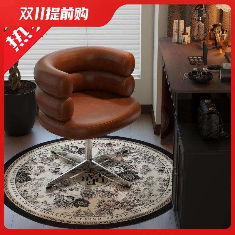 电脑椅家用舒适久坐可旋转化妆椅卧室轻奢中古风梳妆椅网红靠背椅