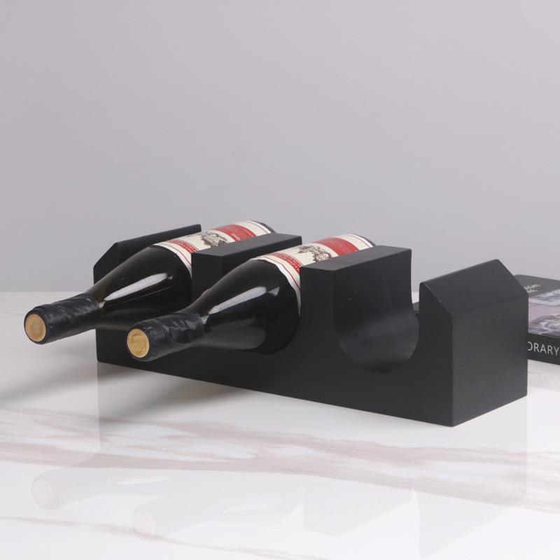 现代简约树脂凹形卡位展示红酒架样板房卧室客厅餐厅桌面摆件饰品
