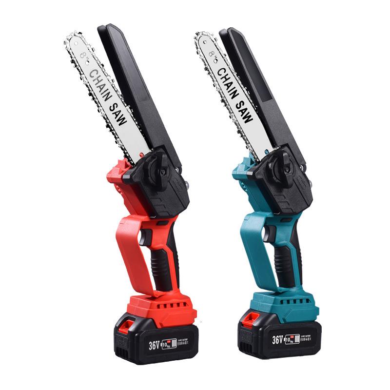 充电式无刷8寸电链锯小型电动锯木工单手电锯园林伐木 迷你电链锯