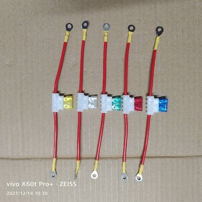 电动车保险盒30A保险片插盒座三轮电瓶车保险盒2.5A铜线保险双耳