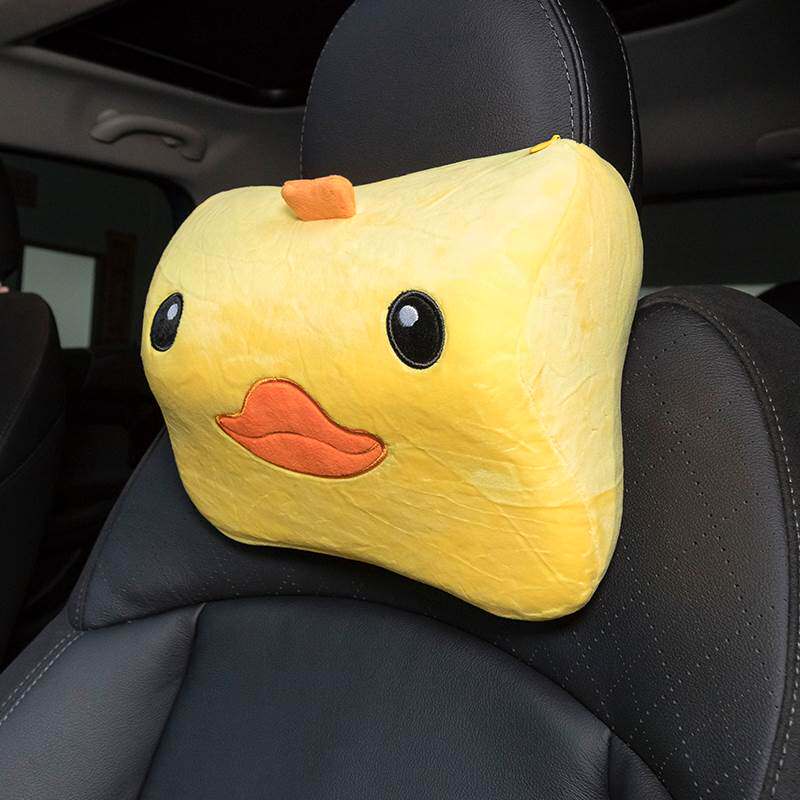 极速汽车头枕护颈枕一对记忆棉粉色猪头枕L车载车用座椅卡通靠枕