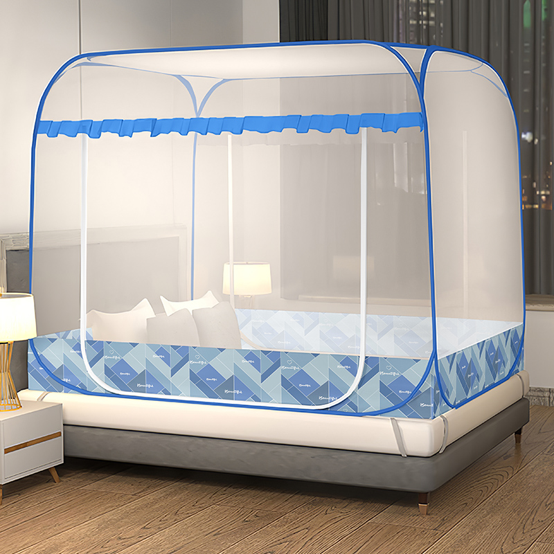 极速2023新h款蒙古包蚊帐家用卧室免安装学生宿舍防摔儿童折叠纹