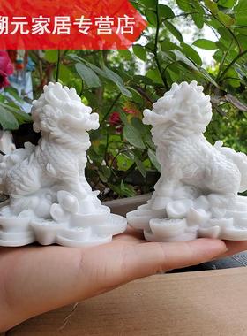 极速石雕麒麟摆件一对财镇在火麒麟踩八卦家居卧室小W号工艺礼品