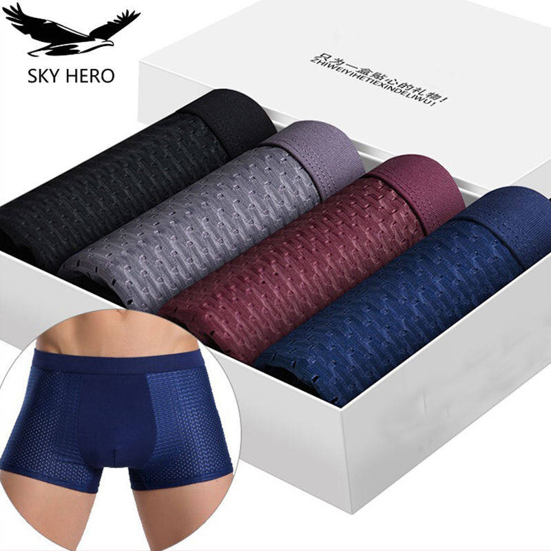 新品4pcs/Lot Mens Panties Male UndEerpants Man Pack Shorts
