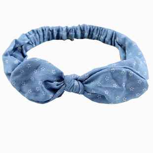 Summer Women Cute 极速Denim Ears Headband RabbPit Headba Bow