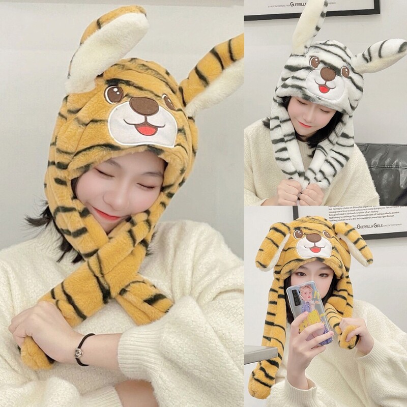 极速Ears Snowman Hats Ear Moxving Jumping Hat Gift for Adult