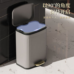 极速厨房客厅垃圾桶现代简约加大轻奢不锈K钢带盖子家用卧室脚踏