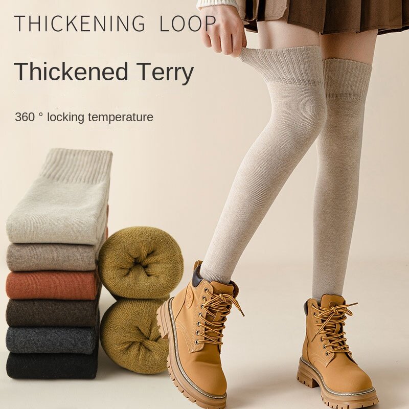 新品New in Women Solid Leg Warmers Warm Knee HRigh Socks Kni