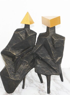 极速现代简约欧式黑色铸铁抽v象人物摆件雕塑样板房售楼处软装饰